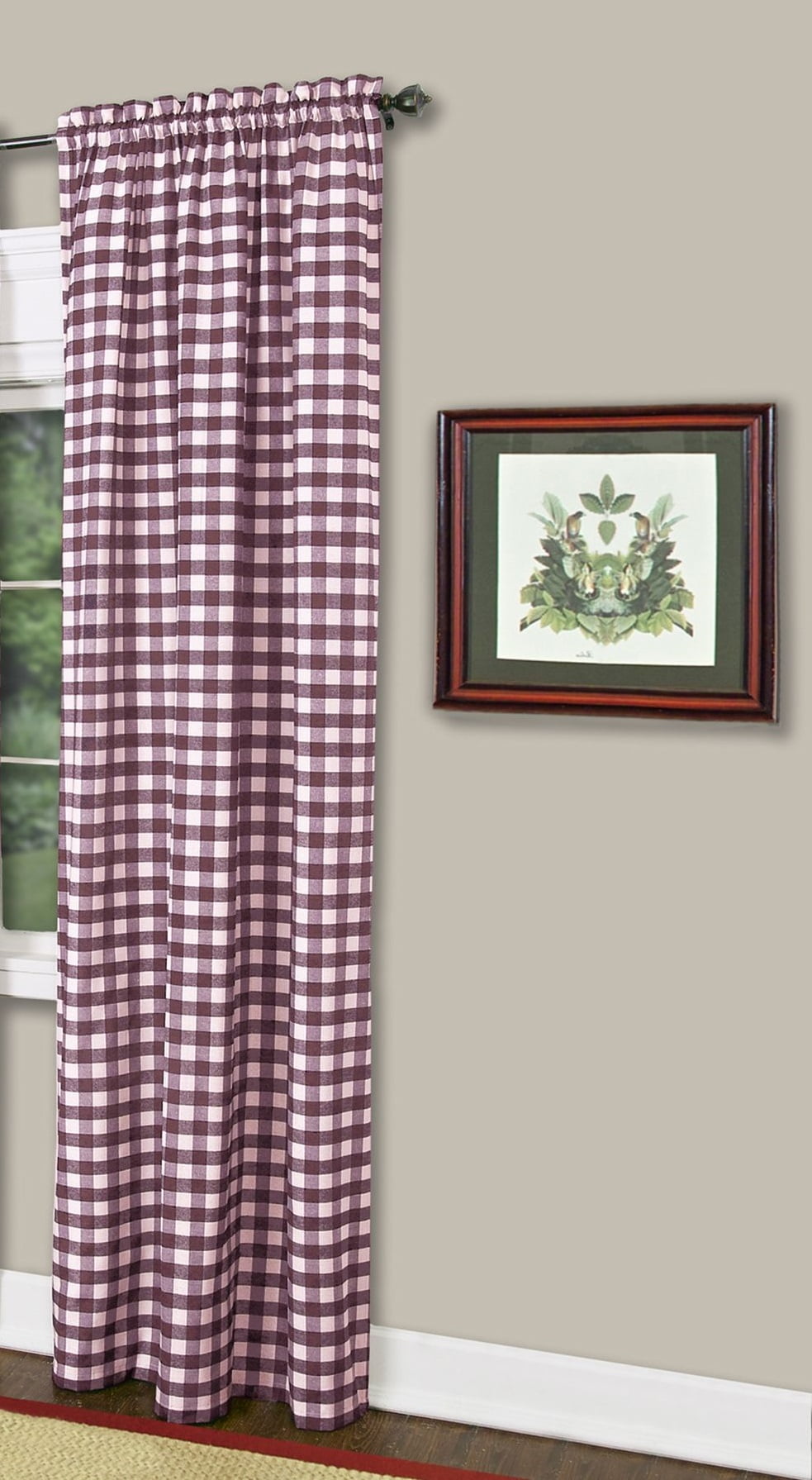 Traditional Elegance Buffalo Check Window Curtain Panel 42x84