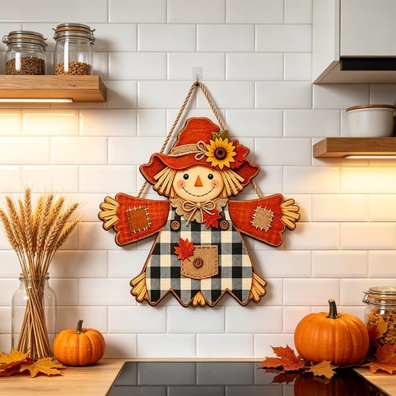 Halloween Sale Clearance!Fall Decorations for Home, Fall Scarecrow Home Decoration Pumpkin Maple Leaf Mailbox Thanksgiving Fall Wooden Pumpkin Decoration