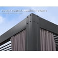 thumbnail image 6 of PURPLE LEAF 12' X 16' Outdoor Louvered Pergola Aluminum Adjustable Roof Louvered Gazebo with Netting and Curtains,Gray, 6 of 7