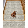 thumbnail image 2 of Brown Gray Stair Treads for Wooden Steps Indoor Runner Rug Carpet, Abstract Modern Street Painting Art Ombre 15 Pieces Peel and Stick Staircase Step Treads Covers Washable Throw Door Mats, 30"x8", 2 of 5