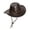 Brown, variant on Western Cowboy Cowgirl Hat for Women Men PU Leather Vintage Wide Brim Outback Sun Hat with Chin Strap for Outdoor Hiking - Black