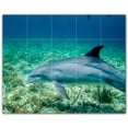 thumbnail image 1 of Picture-Tiles.com: Dolphin Ceramic Tile Wall Mural WAL500503-54XL. 60"W x 48"H using (20) 12" x 12" Ceramic Tiles-Satin Finish, 1 of 3