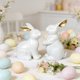 thumbnail image 1 of Easter Glittering White Bunny Statue Set Gold-eared Bunny Figurines Suitable For Home Living Room Garden Patio, 1 of 6