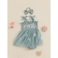 thumbnail image 5 of YASUTNKS Baby Girl 2Pcs Birthday Outfits Sleeveless Tie Strap Romper Tulle Dress with Headband Set Newborn Clothes, 5 of 9