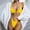 Yellow, variant on Women's Micro Triangle Bikini Set Cut Out Two Piece Bathing Suit High Waist Bikini Sexy Swimsuit