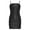 Black, variant on Girls Spaghetti Strap Cami Bodycon Mini Dress Sleeveless Ruched Short Slim Pencil Dresses Silver 12