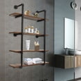 thumbnail image 4 of 30"/36" Industrial Pipe Shelf Wall Mounted Shelving Hanging Floating Rustic Wood Shelf Wall Rack Storage Shelf, 4 of 30