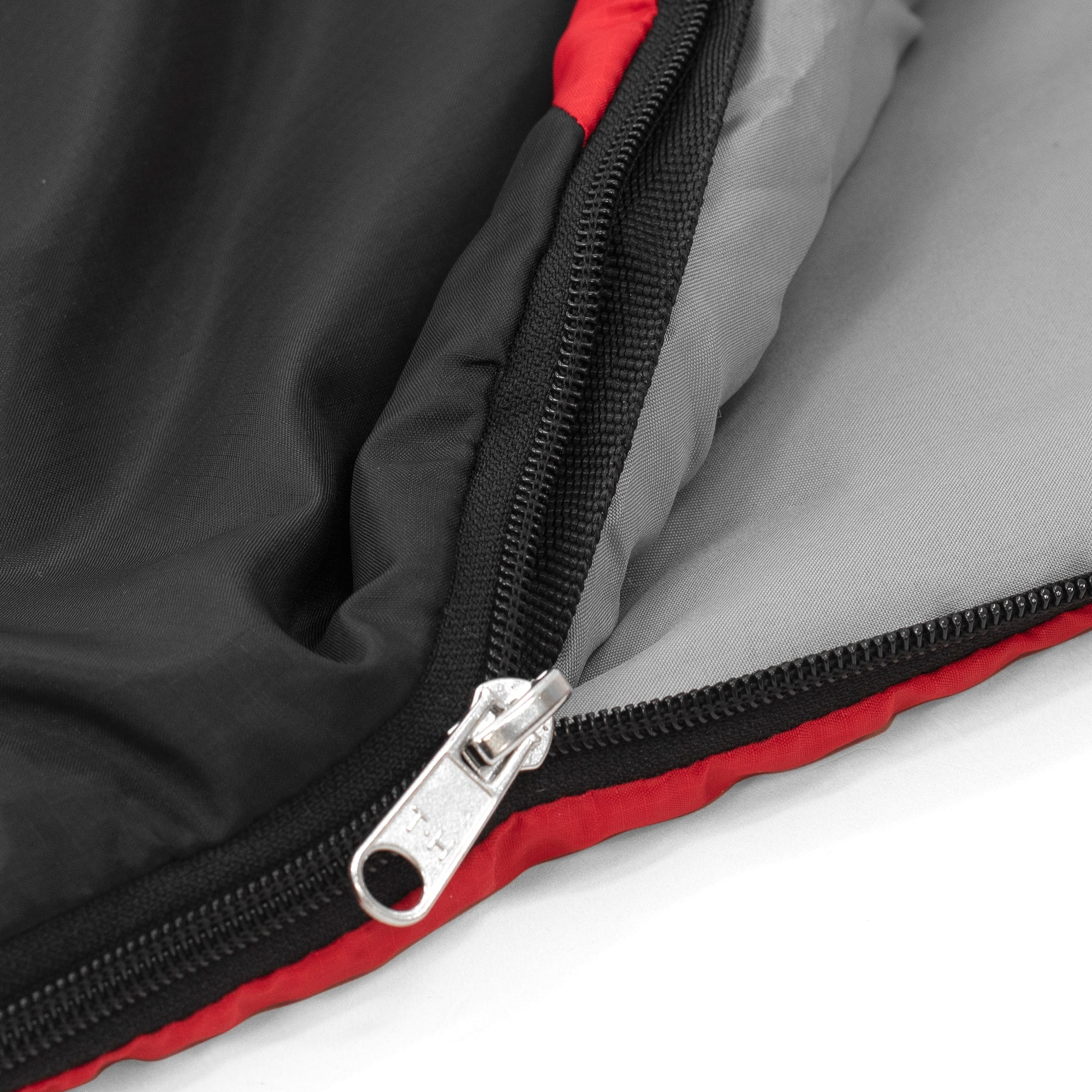 Slumbertrek Micro Sleeping Bag, Minimum Temperature +50F, Product Size 31.5x84 in, Black Red Color