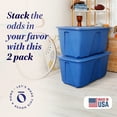 thumbnail image 2 of HOMZ Heavy-Duty Solid 32-Gallon Large Storage Bins with Lids, Blue, 2 Pack, 2 of 9