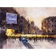 thumbnail image 3 of Abstract city with a bue car - 36"x48" canvas - Print on demand, 3 of 5