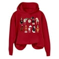 thumbnail image 4 of Women Blouses Women Sweatshirt Graphic Ladies Cowl Neck Sweatshirt Womens Sweatshirts Hoodies plus Tunic Cropped Womens Half Zip Sweater Comfortable Winter Warm Hoodie Coat Cute Red XL, 4 of 4