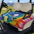thumbnail image 3 of Yuyamidu Golf Ball Golf Cart Seat Covers with 4 Pockets Rainbow Whilpool Tie Dye Club Car Seat Cushion Covers for More 2 Person Seats Portable Golf Cart Seat Towel Blanket, 3 of 8