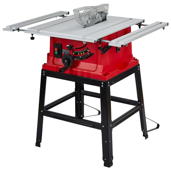 Accreate 10 Inch Table Saw, 90°Cross Cut & 0-45°Bevel Cut, 5000RPM Portable Tablesaw with Stand & Port for Connecting Dust Collector, Adjustable Blade Height Wood Saw with 36" X 25" Working Surface