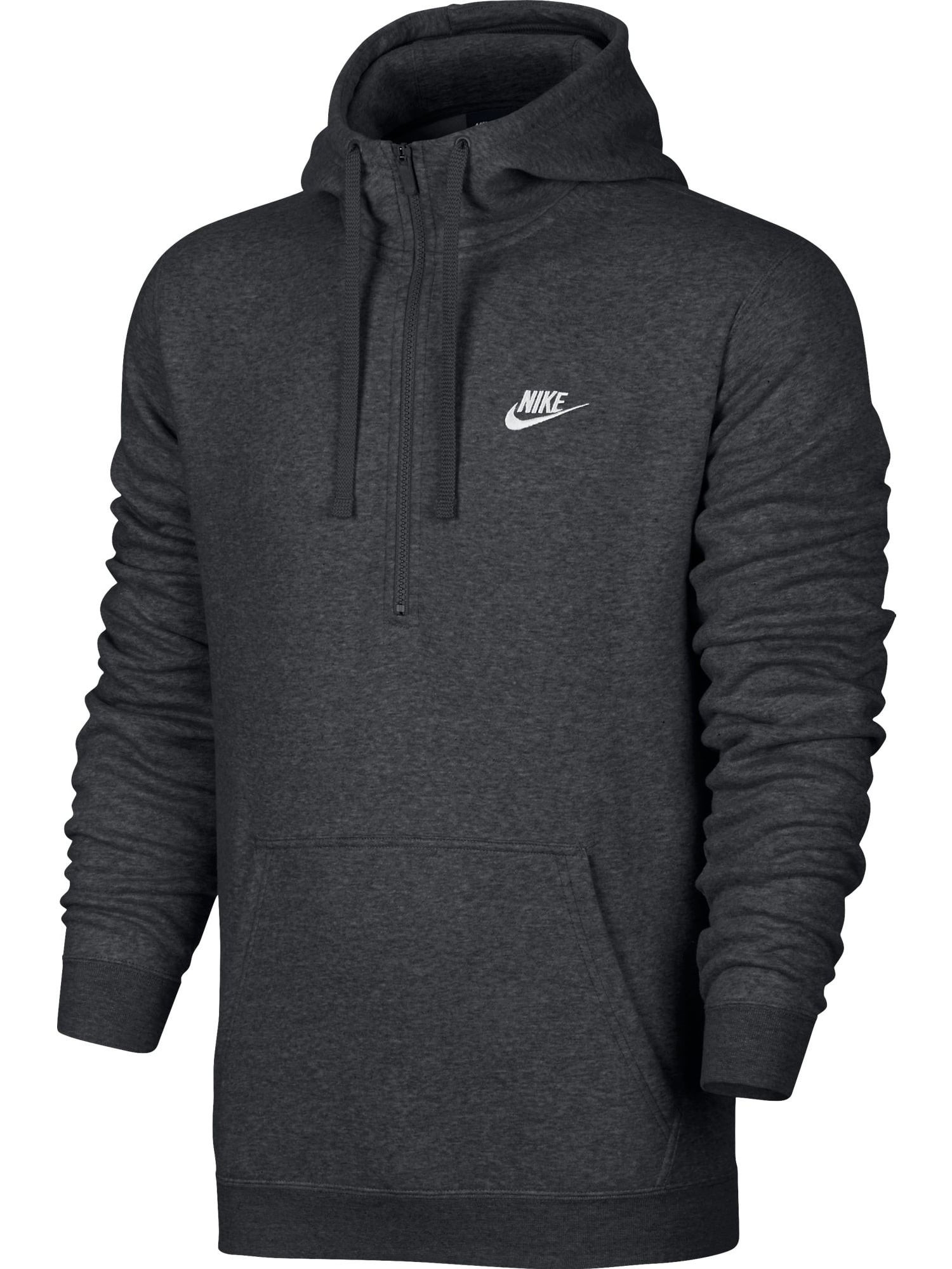 Nike - Nike Club Half Zip Longsleeve Men's Hoodie Dark Grey/White ...