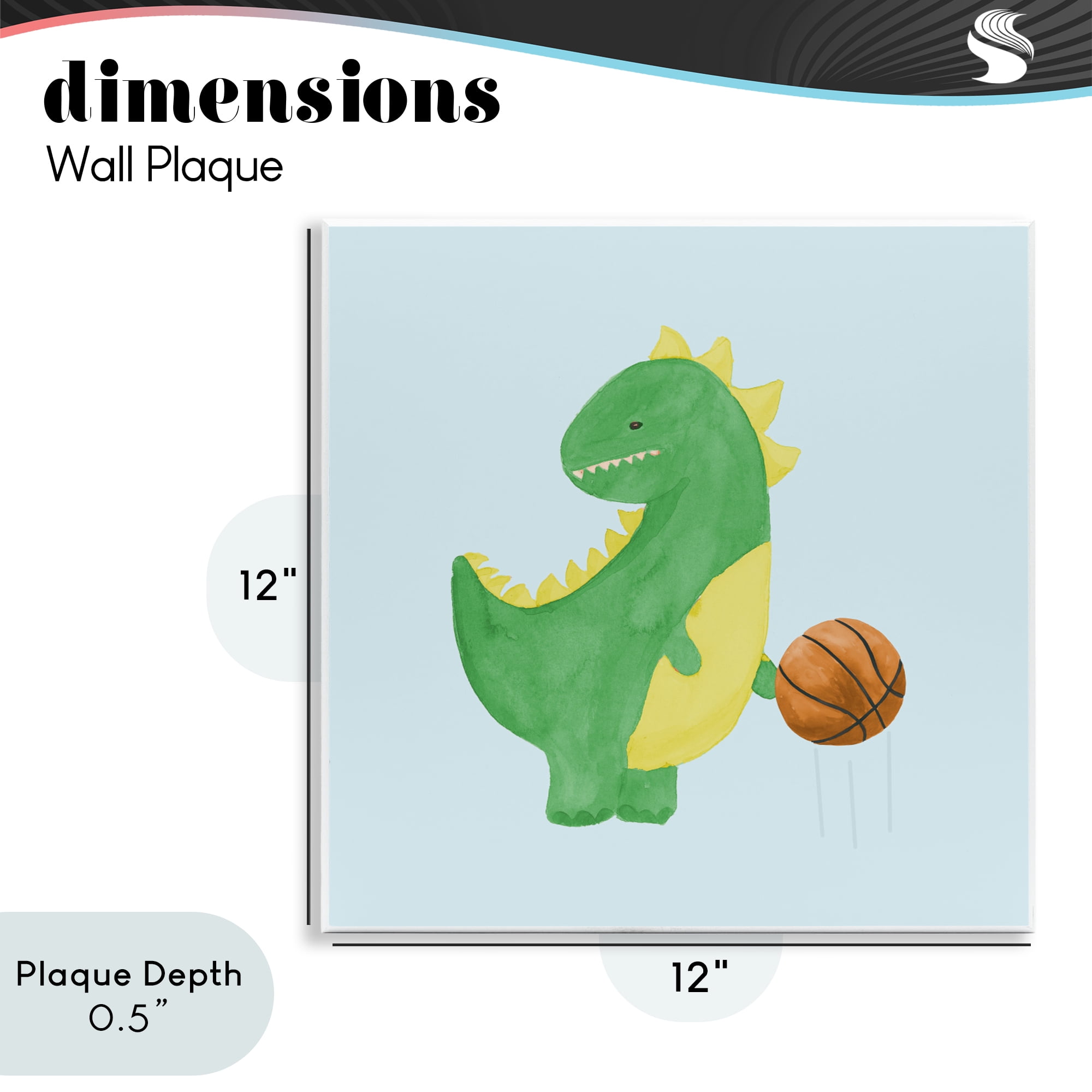 Stupell Industries Baby Dino & Basketball Wall Plaque Art, design by Lucille Price
