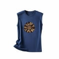 thumbnail image 4 of Daisyyozoid Nouveautés Hauts pour Femmes Joyeuses Pâques Col Rond Imprimé Décontracté Ample Chandail Sans Manches T-shirt, 4 of 5