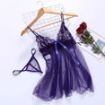 thumbnail image 4 of WCJM Women's blended casual skirt including 1pc top +1pc underpants Purple Lace Women'S Lace Lace FASHION Female See Through Front Split Halter Nightgown, 4 of 5