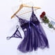 thumbnail image 3 of Gibobby Lenceria mujer sexy Conjunto de lencería de Encaje para Mujer con Cinturones de Liguero, Sujetador y Bragas, sostén y Tanga(Morado, G), 3 of 4