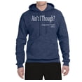 thumbnail image 2 of Wild Bobby, Ain't I Though? Sojourner Truth 1851, Unisex Graphic Hoodie SweatTees, Vintage Heather Navy, Medium, 2 of 3