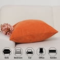 thumbnail image 2 of sourcing map Funda De Almohada Cobertor Para Sofá Funda De Cojín Hogar Diseño De Banda De Terciopelo naranja 26 x26, 2 of 9