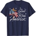 thumbnail image 2 of God Bless America Cross American Flag US Patriotic Christian T-Shirt, 2 of 5