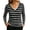 Black, variant on Women's V Neck Long Sleeve Striped T-Shirt Classic Slim Casual Tops Soft Stretchy Tunic Shirts for Everyday S