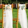 thumbnail image 2 of OUSITAID Wedding Aisle Chair Decorations Blush Ivory Floral Pew Flowers Wedding Flowers with 23.6 Inch Long Ribbon, 2 of 14