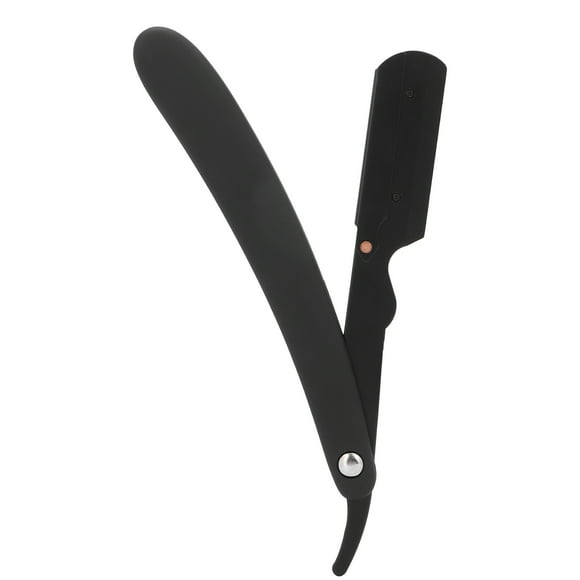 Men's Folding Handle Razor Plated Professional Straight Edge Razor for Hair Salon (Without Blade)Plated Black