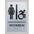 thumbnail image 1 of WOMEN ACCESSIBLE RESTROOM SIGN -(Aluminium, Brush Silver,size 6x9) The sensation line, 1 of 2