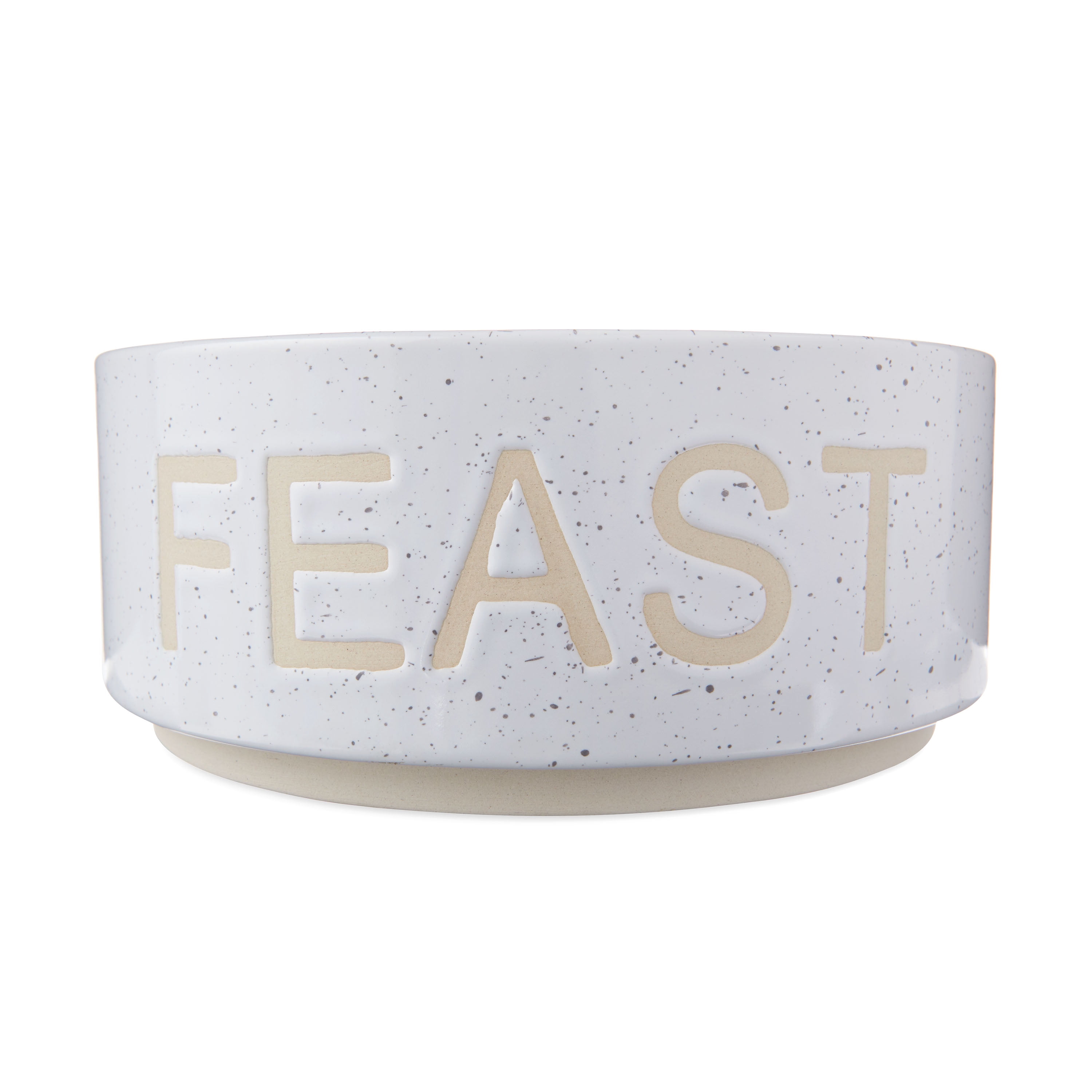 Vibrant Life Large Ceramic Dog Bowls, White, Set of 2