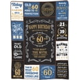 thumbnail image 4 of 60th Birthday Gifts for Men, 1966 Birthday Gift for Him, 60 Year Old Blanket 60"x80", Christmas Fathers Day Blanket for Dad Papa Grandpa Husband Uncle, 4 of 9