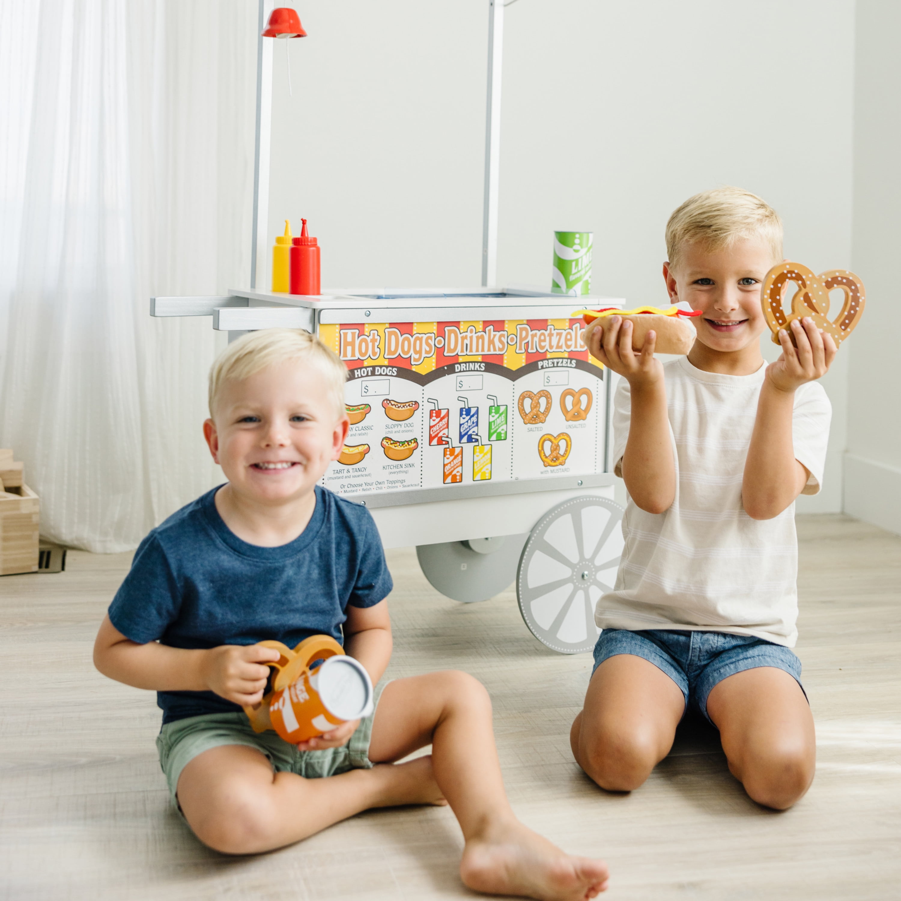 Melissa Doug Wooden Snacks and Sweets Food Cart 40 Play