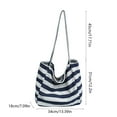 thumbnail image 3 of kkbbma under $5 Beach Tote Bag Women Shoulder Bag Large Striped Shoulder Handbag Packable Grocery Bag Hobo Purse for Picnic Vacation, 3 of 6