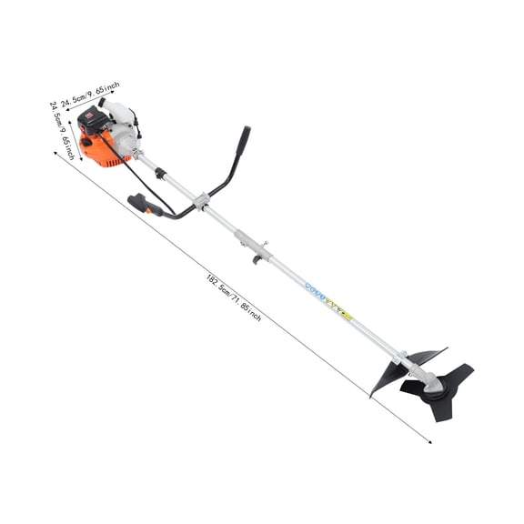 Gas String Trimmer, Gas Weed Trimmer, 42.7cc 2-Stroke Gasoline String Trimmer, 6500 RPM, U-Shape Handle with Shoulder Strap, 71.85 Inch Shaft, for Lawn, Brush, Vegetation, Durable