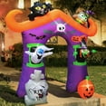 thumbnail image 6 of Haunted Hill Farm 10.5 ft Prelit Haunted House Arch with Ghost, Witch, Black Cat, Halloween Blow Up Inflatable, HIHLWNARCH092-L, 6 of 6