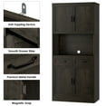 thumbnail image 7 of Homfa 71" Tall Modern Farmhouse Storage Cabinet, Kitchen Pantry with 2 Drawers and Adjustable Shelves, Dark Brown, 7 of 7