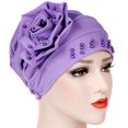 thumbnail image 4 of Bangcool Turban Cap Solid Color Beaded Adjustable Headscarf Hat Head Wrap Cap for Women, 4 of 6