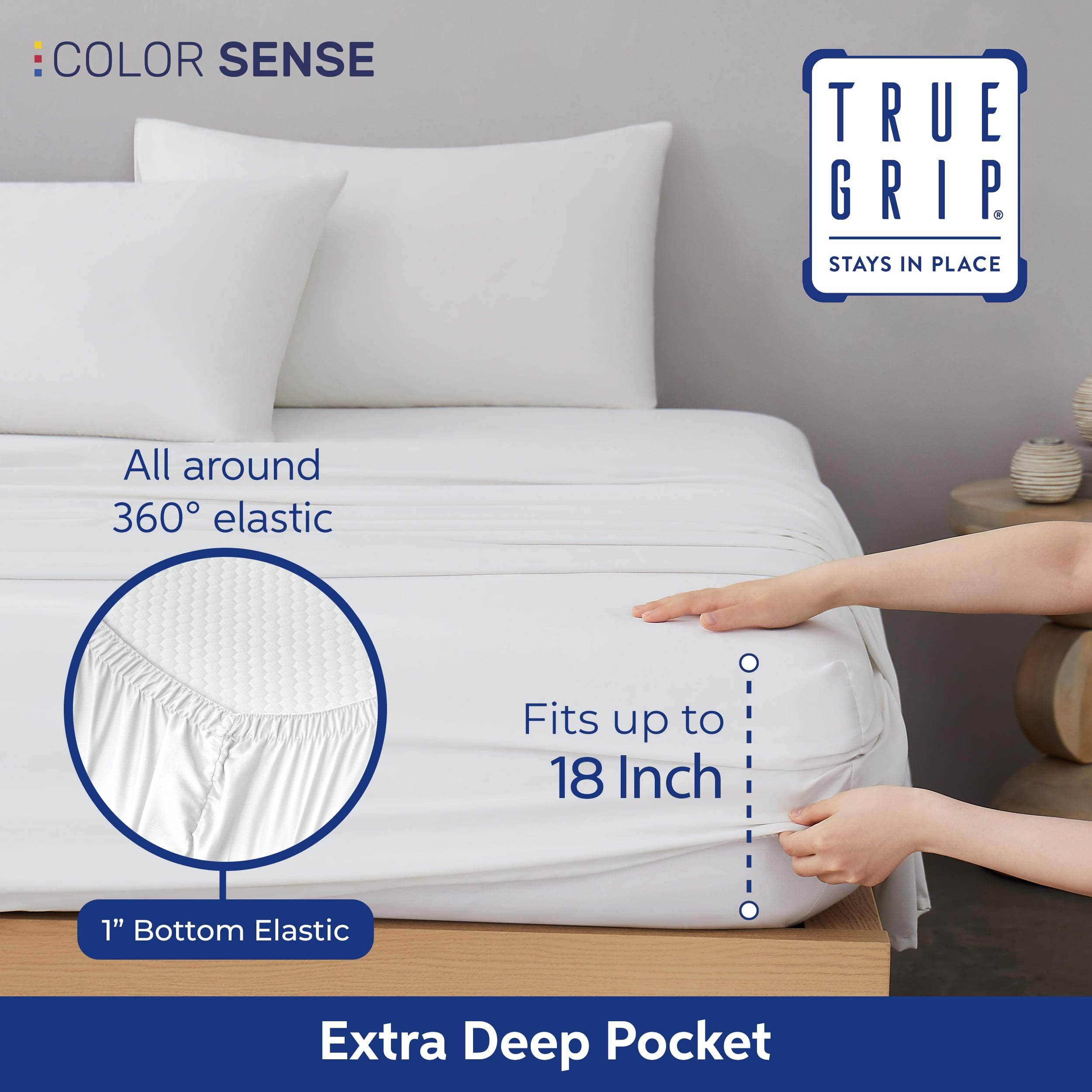 Color Sense 6-Piece 800 Thread Count White Cotton Rich Adult Bed Sheet Set, Queen - Deep Pocket