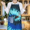 thumbnail image 6 of Colorful Tie Dye Pattern Apron-Garden Aprons for Women with Pockets-Cotton Linen Waterproof Kitchen Cooking Gardening Aprons Adjustable for Kitchen,Cooking,BBQ and Salon 33x27 Inch, 6 of 7