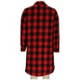 thumbnail image 6 of Womens Flannel Plaid Shirt Shackets Mid Length Pocketed Button Up Casual Lightweight Fall Spring Jacket Blouses (XL, Red), 6 of 7