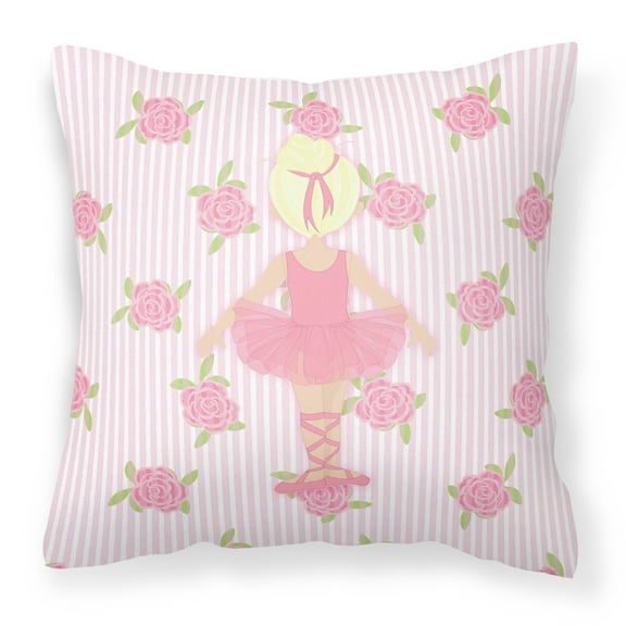 Carolines Treasures BB5167PW1414 Ballerina Blonde Back Pose Fabric Decorative Pillow 14Hx14W multicolor