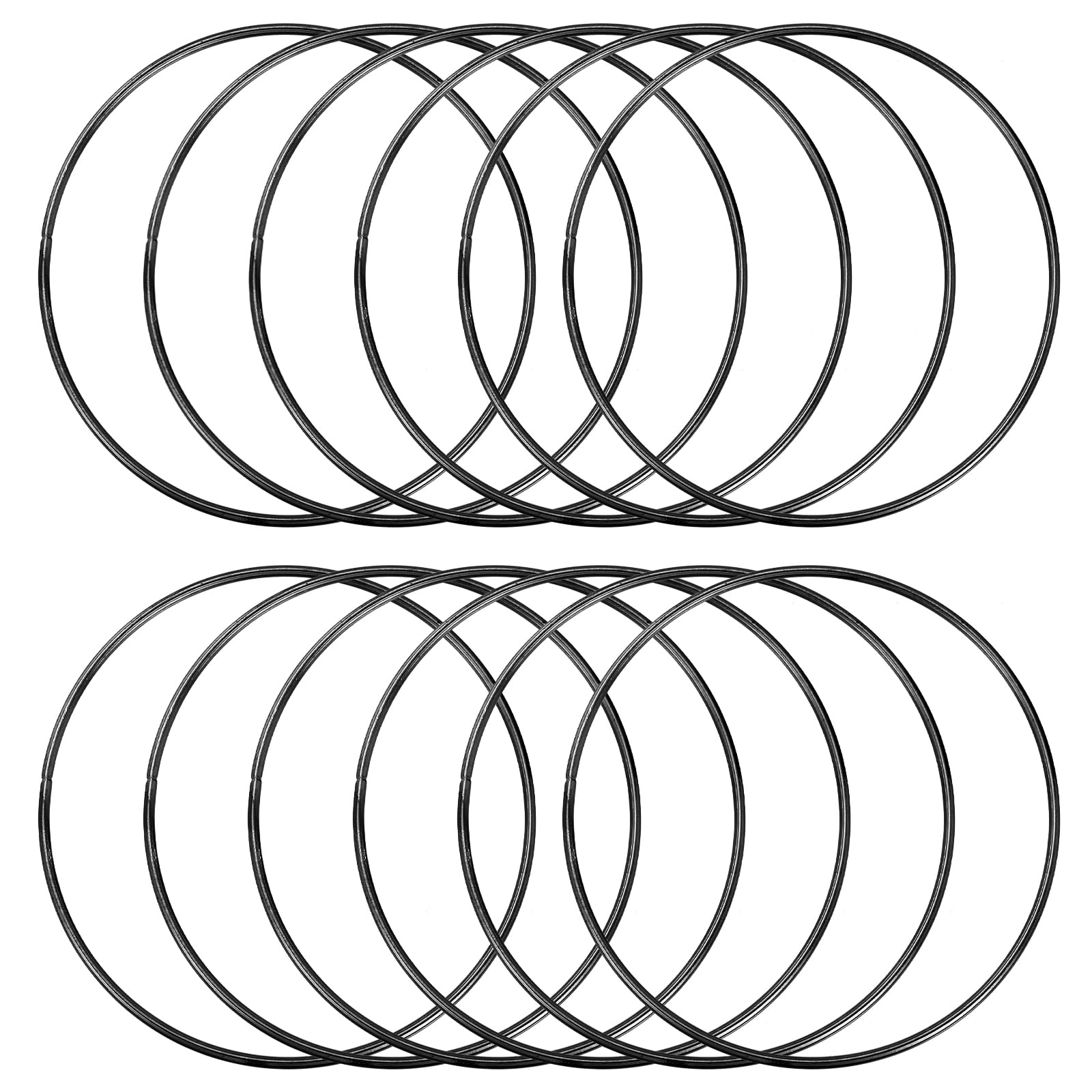 Uxcell 12 Pcs Dream Catcher Rings,Metal Crafts Hoops Floral Hoop 4.7 Inch Macrame Hoops Rings for DIY Crafts Wreath Making Supplies Plant Hangers, Black