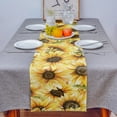thumbnail image 4 of Table Runner Dresser Scarves 120 Inch Long, Watercolor Blossom Yellow Sunflowers Linen Dining Table Runners Farmhouse Flowers Tabletop Scarf for Wedding Holiday Party Kitchen, 4 of 7