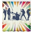 thumbnail image 3 of Ambesonne Music Shower Curtain, Rock Band 80s Hairstyle Music, 69"Wx70"L, Multicolor, 3 of 3