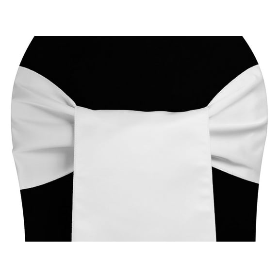10 Pieces, Lamour Satin Chair Sash Material: 100% Satin Approx. 8" W x 108" L - White