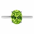 thumbnail image 7 of Solitaire Engagement Ring for Women - 2ct Natural Peridot in 14K White Gold Promise Ring, 7 of 7