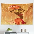 thumbnail image 1 of African Tapestry, Savannah Lady Like Amazon Girl Standing for Hunt Safari Style Retro Folk Print, Fabric Wall Hanging Decor for Bedroom Living Room Dorm, 2 Sizes, Brown Cocoa, by Ambesonne, 1 of 1
