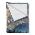 thumbnail image 2 of Alaska Soft Flannel Fleece Blanket, Colorful Summer Season in Northwest America Snow White Mountains River Fresh Forest, Cozy Plush for Indoor and Outdoor Use, 50" x 60", Multicolor, by Ambesonne, 2 of 5