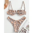 thumbnail image 6 of BONIXOOM Womens Swimsuits Wire-Free No Closure Printed Bikinis Bikini Summer Swimwears on Clearance Pink Size 6, 6 of 9