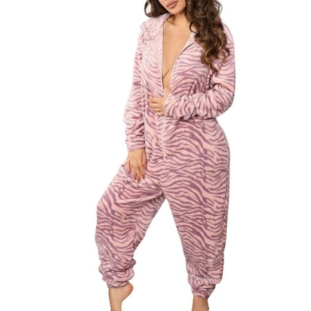 

Women s Pajamas Winter Jumpsuits Sleepwear Onesis Nightwear Floral Print Long Sleeve Hooded Plush Romper Soft Warm Lounge Wear